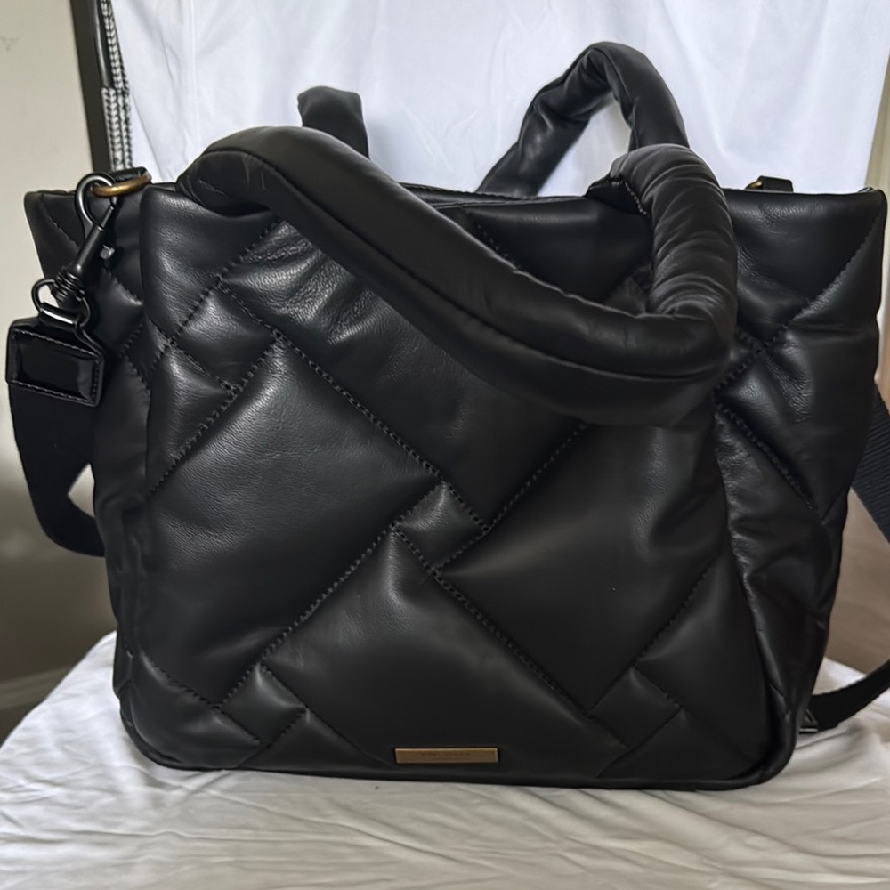 Kurt Geiger Black Quilted Shoulder Tote with Padded Handles